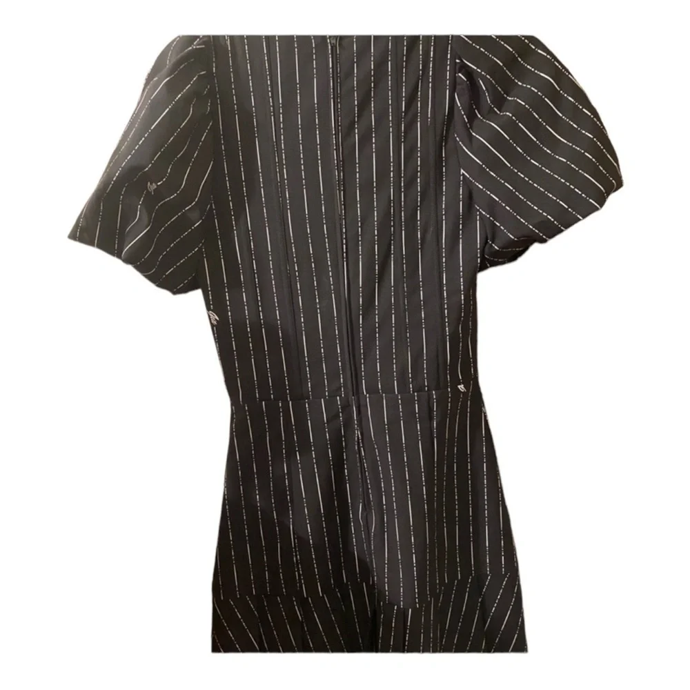 I.AM.GIA Chelsey Black Pinstripe Puff Sleeve Mini Dress Corset Small NWT - Picture 13 of 14